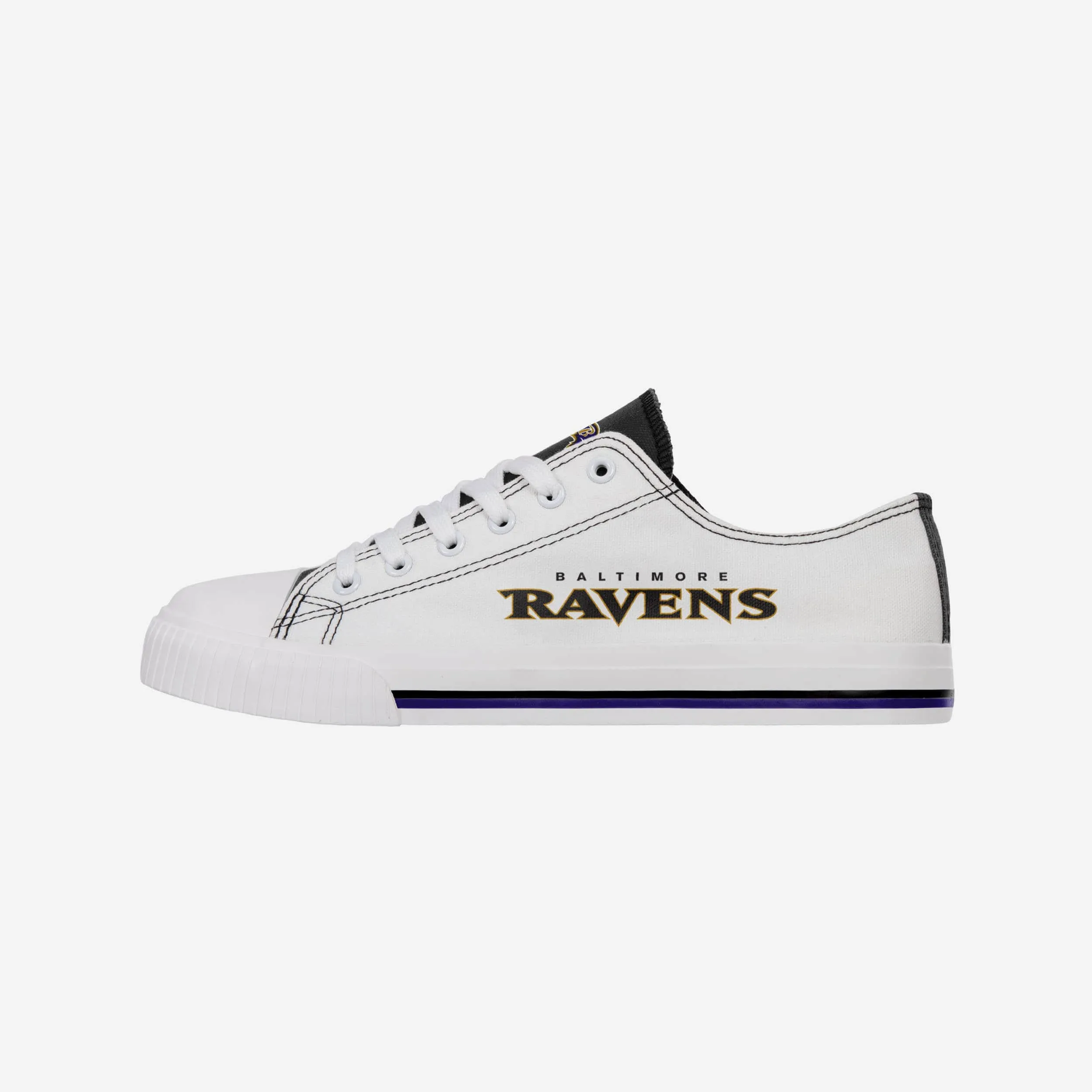 Baltimore Ravens Low Top White Canvas Shoe