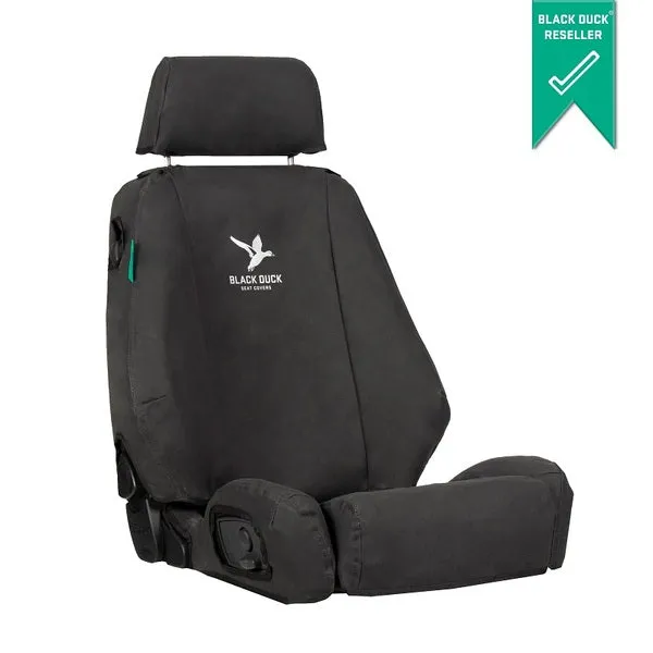 Black Duck Canvas Console & Seat Covers suits Ford Ranger Single Cab XL/XLS 5/2022-On Black