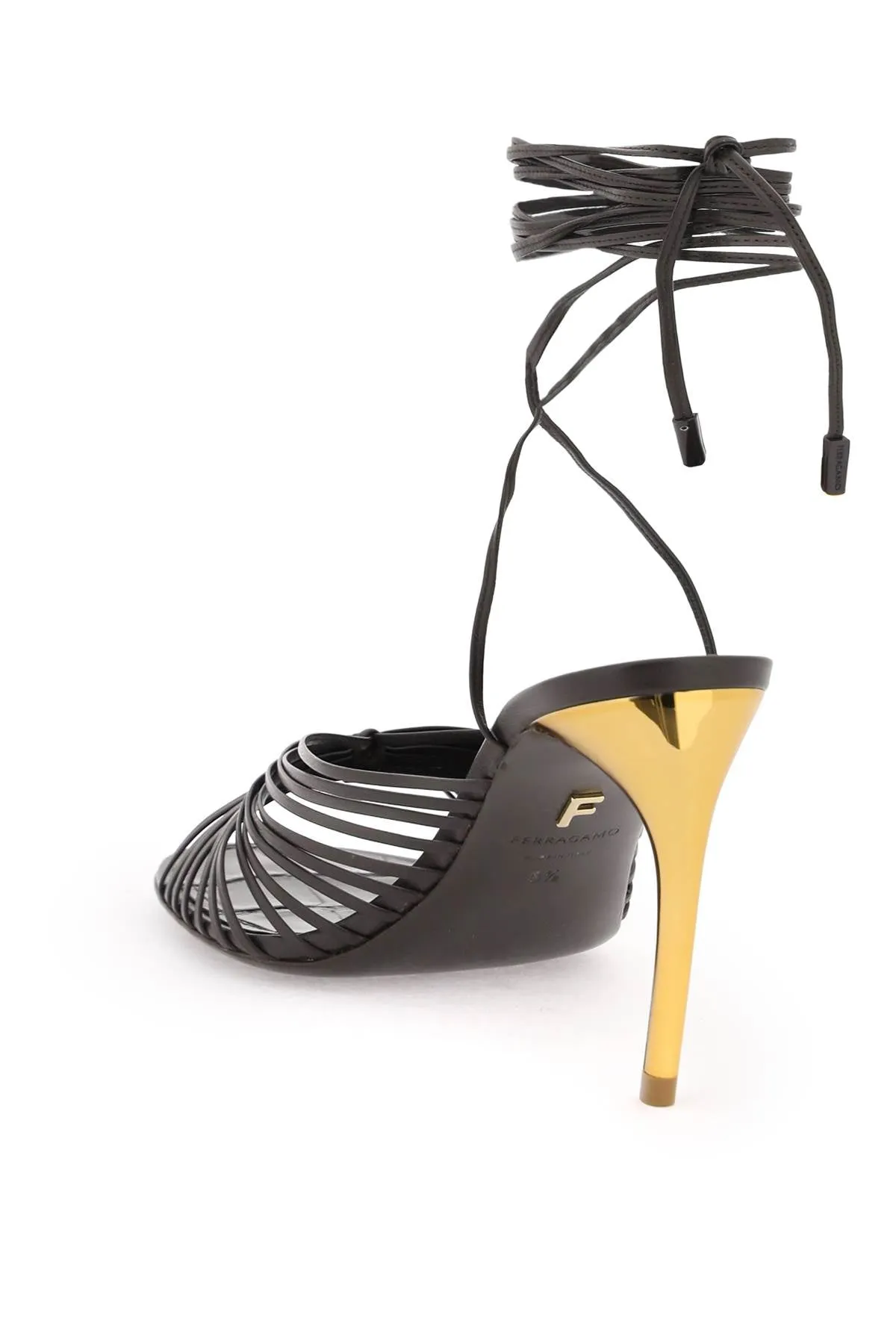 CURVED HEEL SANDALS WITH ELEVATED